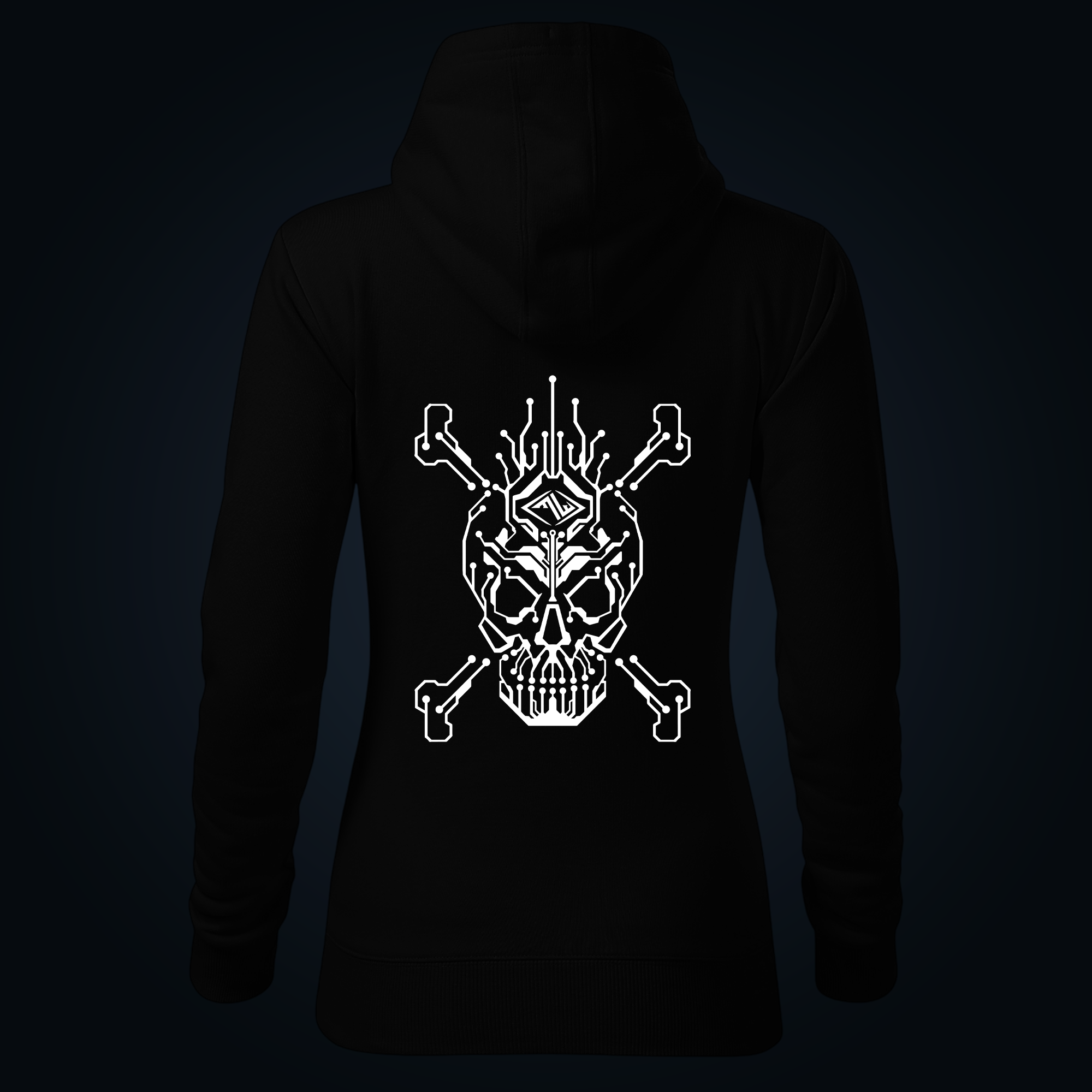 Cyber Pirate women's hoodie back print - Image 2