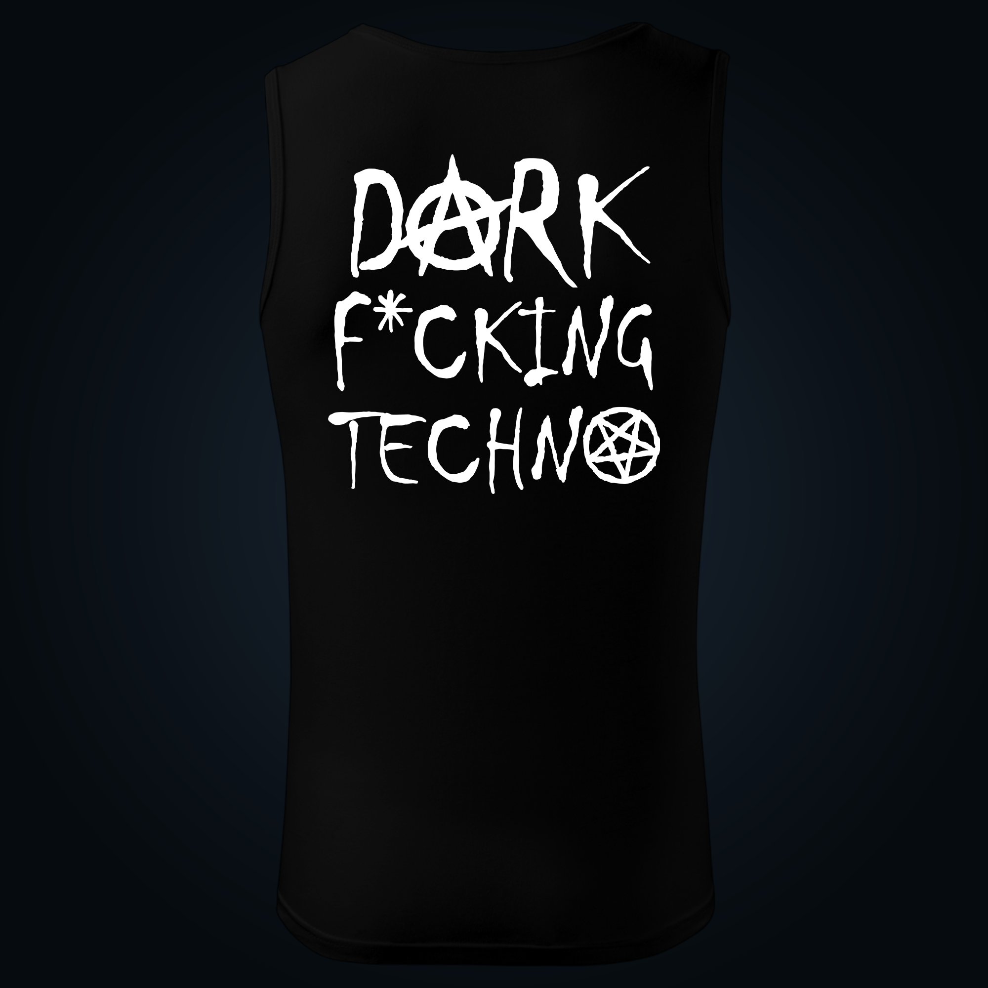 Dark Techno tank top men back print - Image 2