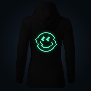 Glitched women's hoodie back print