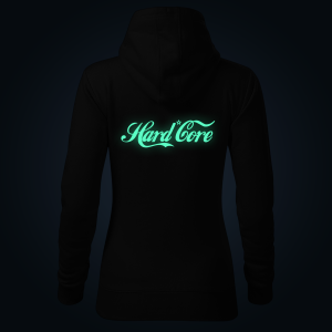 HARD CORE women's hoodie back print