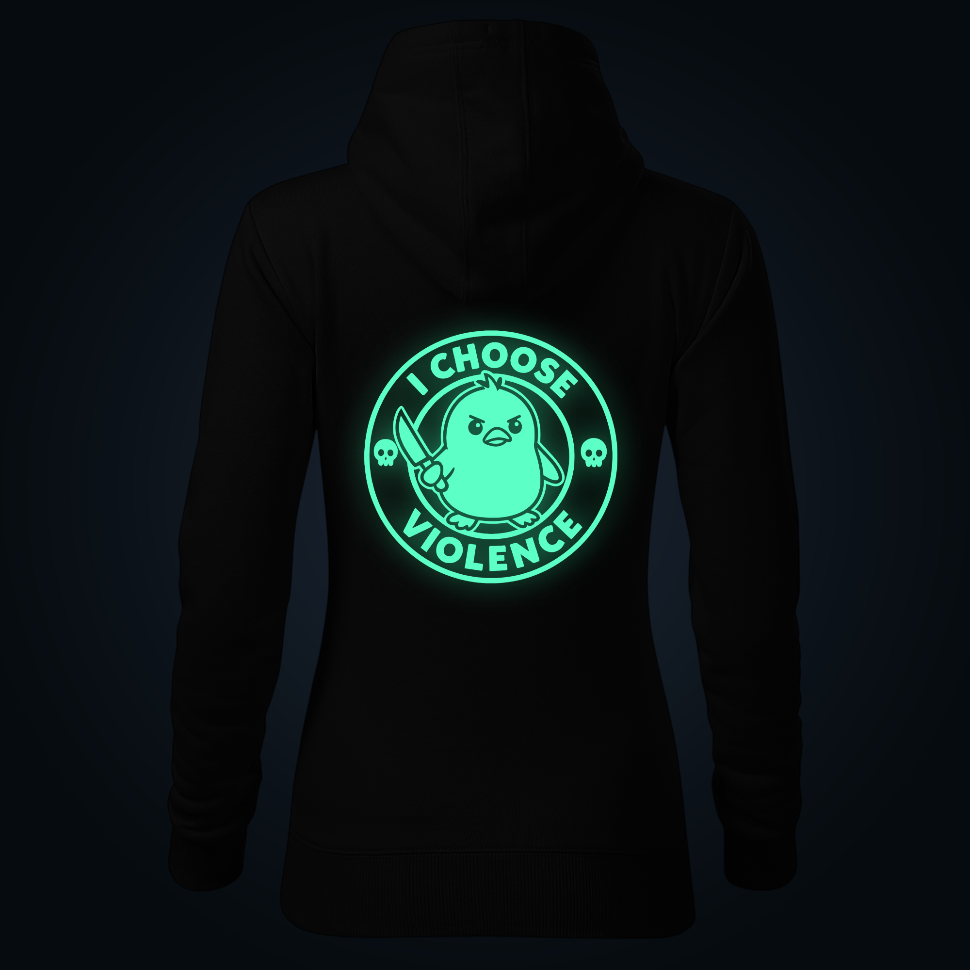 I CHOOSE VIOLENCE women's hoodie back print