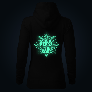 MUSIC FEEDS THE SOUL women's hoodie back print