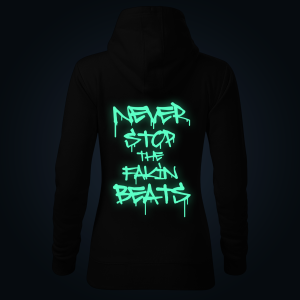 Never Stop women's hoodie back print