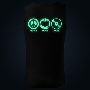 Peace, Love, Rave tank top men back print