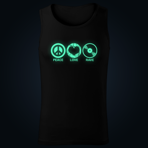 Peace, Love, Rave tank top men