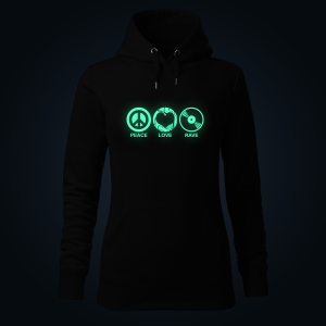Peace Love Rave women's hoodie