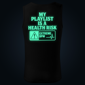 MY PLAYLIST IS A HEALTH RISK tank top men back print