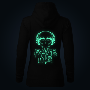 Rave Me women's hoodie back print
