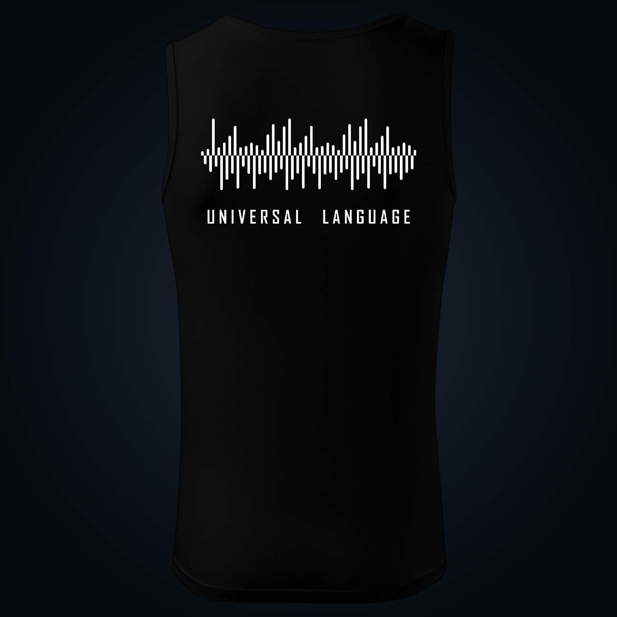 Universal Language tank top men back print - Image 2
