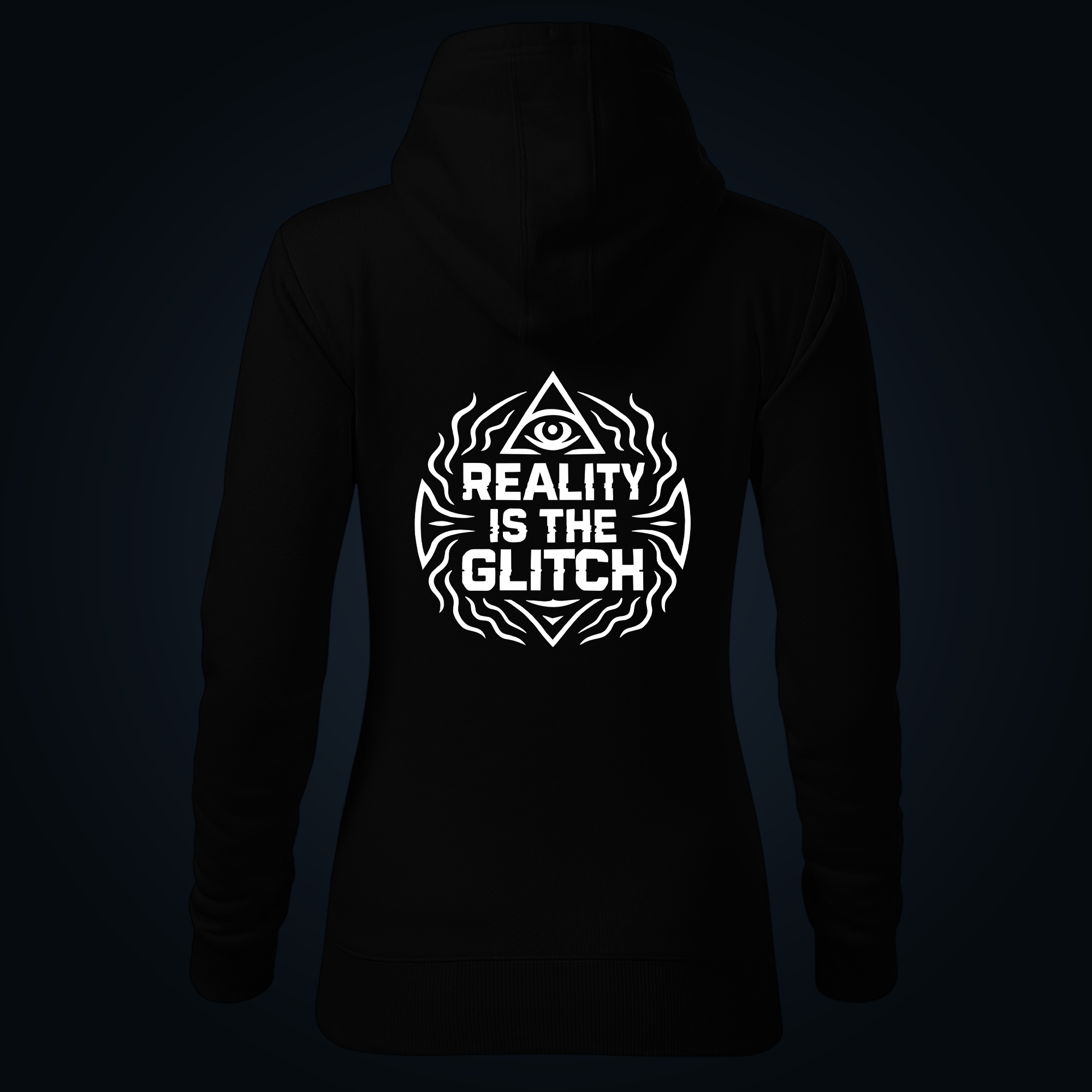 REALITY IS THE GLITCH women's hoodie back print - Image 2