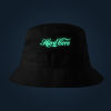 HARD CORE hat illuminated with green glow