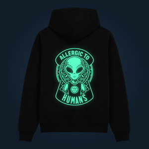 ALLERGIC TO HUMANS hoodie back print