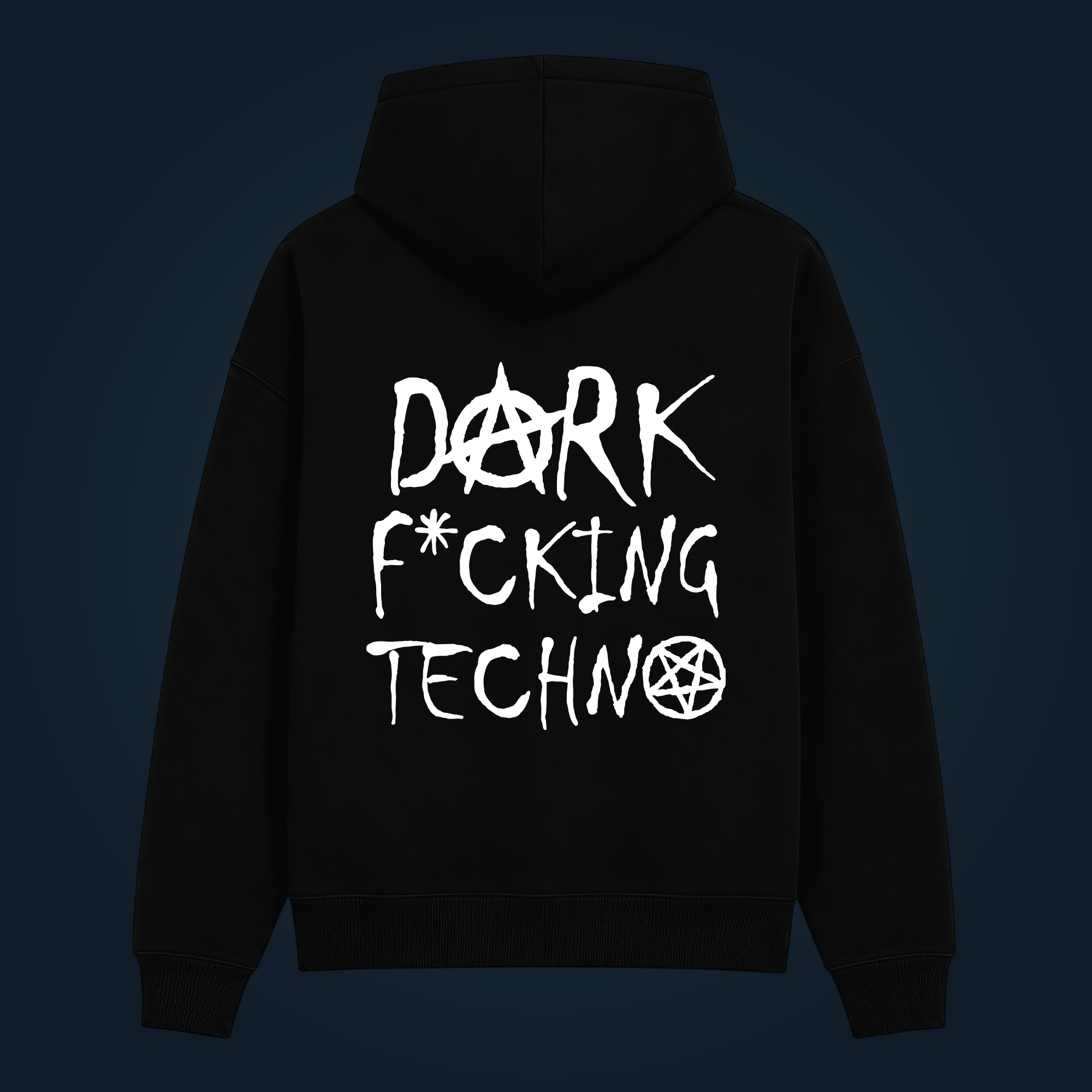 DARK F*CKING TECHNO hoodie back print - Image 2
