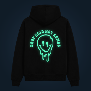 DROP ACID NOT BOMB hoodie back print