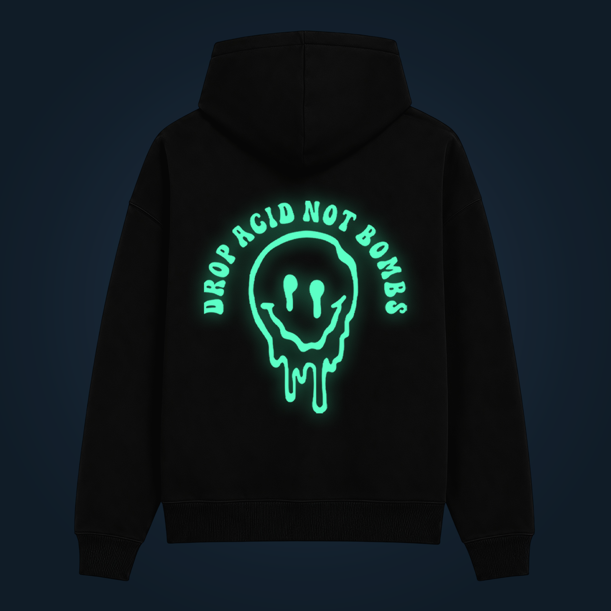 DROP ACID NOT BOMB hoodie back print