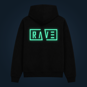 RAVE hoodie back print