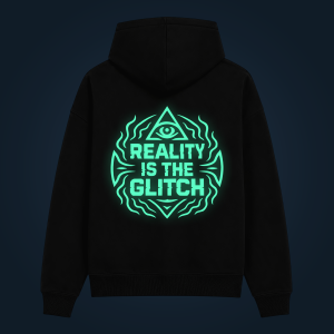 REALITY IS THE GLITCH hoodie back print
