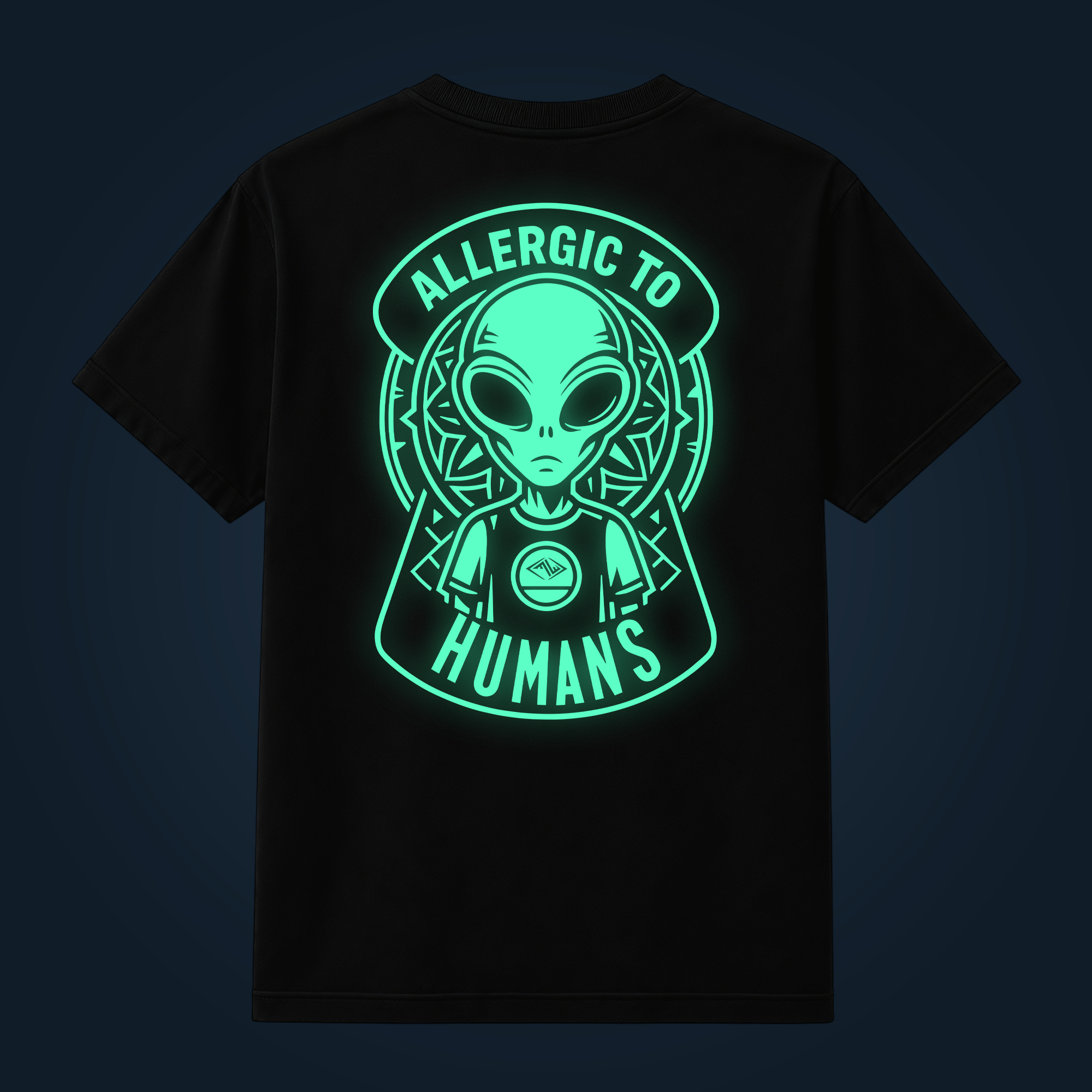 ALLERGIC TO HUMANS back print