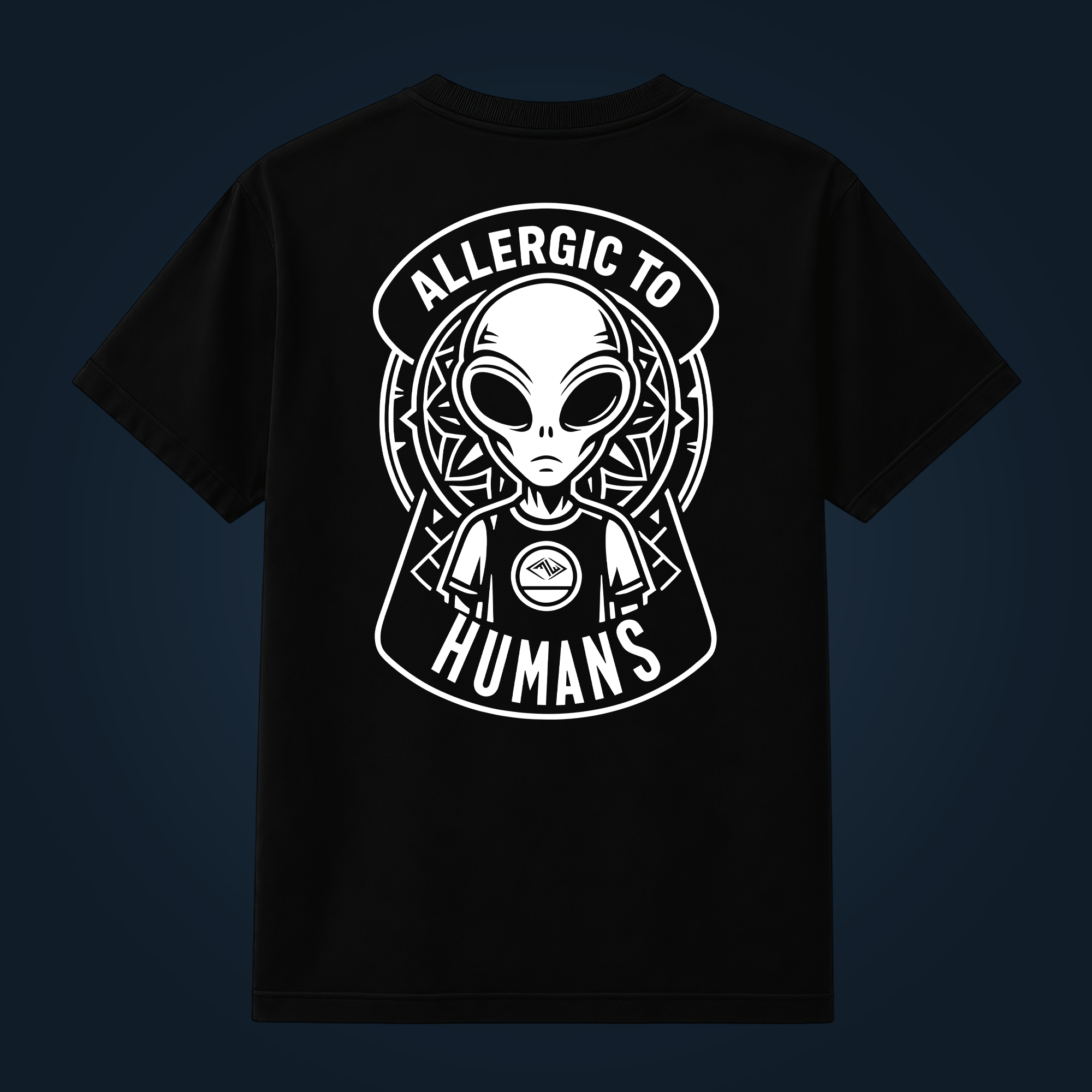 ALLERGIC TO HUMANS back print - Image 2