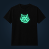 CAT T-shirt with front print illuminated with green glow