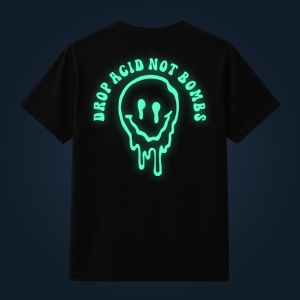 Drop Acid Not Bombs back print