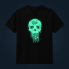 MELTING SKULL T-shirt with front print illuminated with green glow