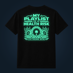 MY PLAYLIST IS A HEALTH RISK back print