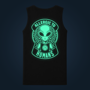 ALLERGIC TO HUMANS tank top men back print
