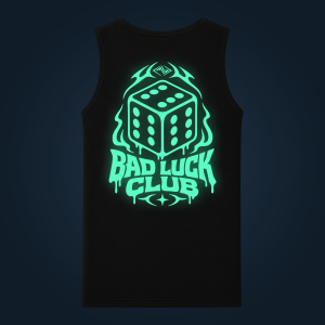 BAD LUCK CLUB tank top men back print