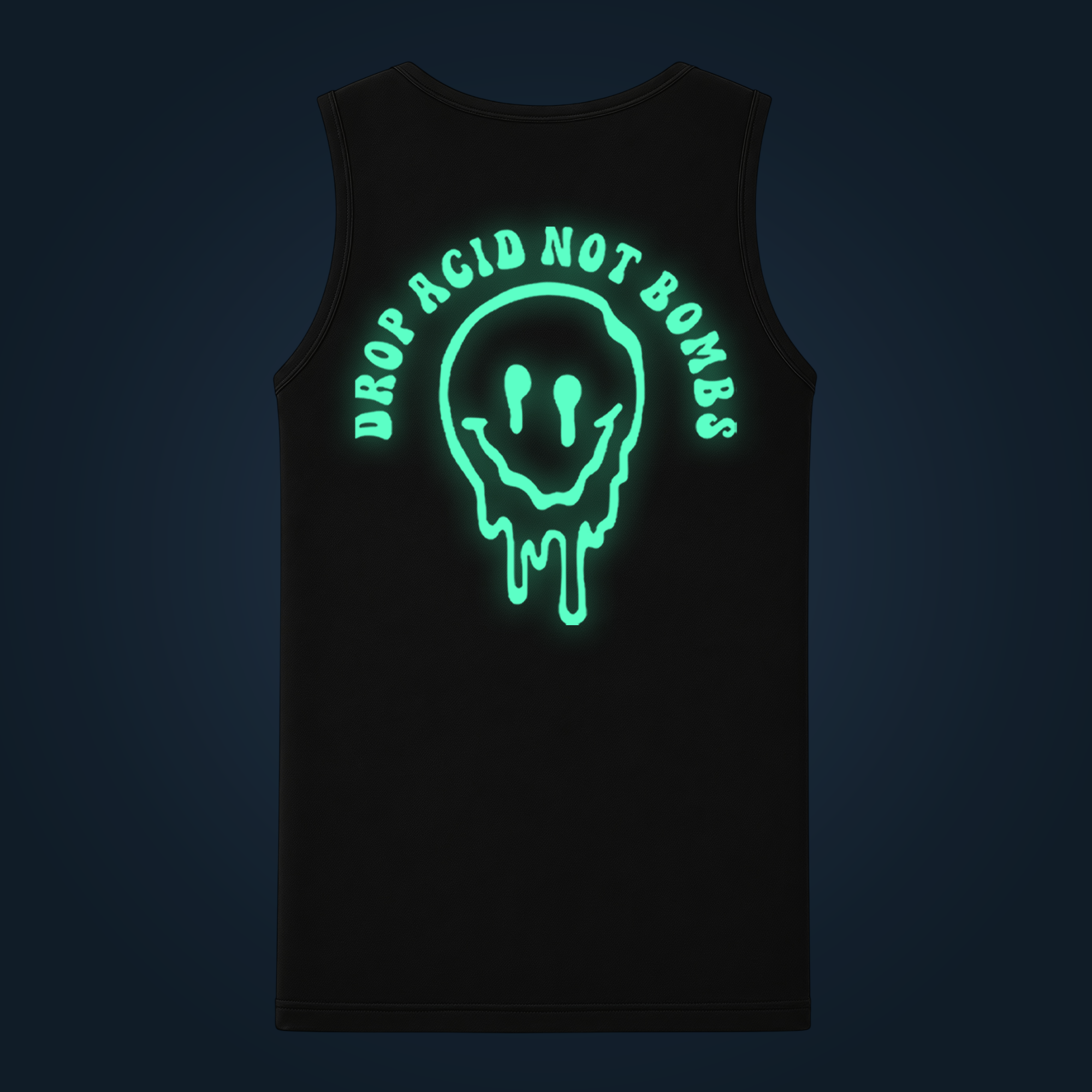 Drop Acid Not Bombs tank top men back print