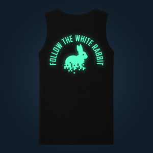 Follow The White Rabbit tank top men back print