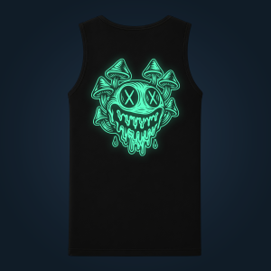 MUSHROOM SMILE tank top men back print