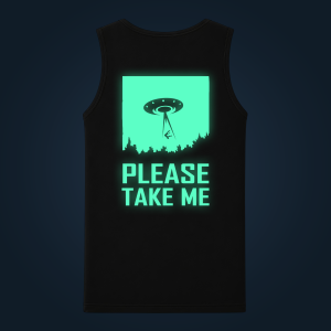 Please Take Me tank top men back print