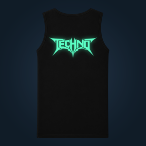 Techno tank top men back print