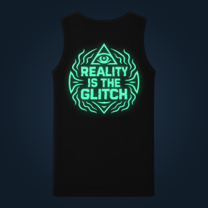 REALITY IS THE GLITCH tank top men back print