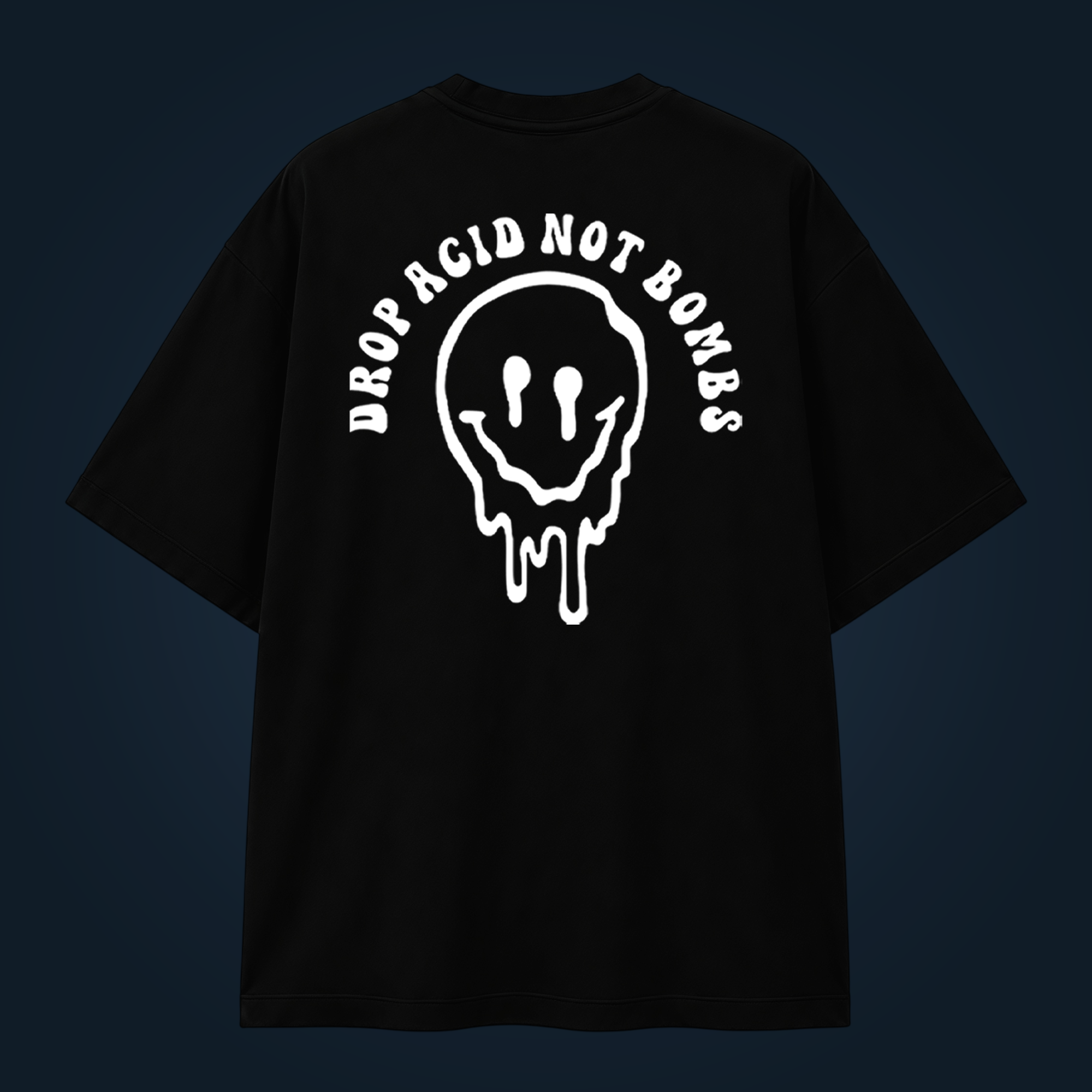 Drop Acid Not Bombs oversized t-shirt backprint - Image 2
