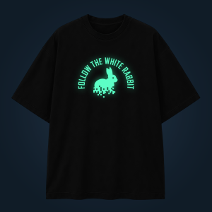Follow the white rabbit oversized t-shirt