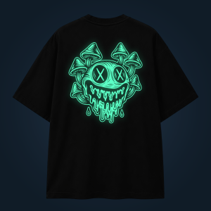 MUSHROOM SMILE oversized t-shirt backprint