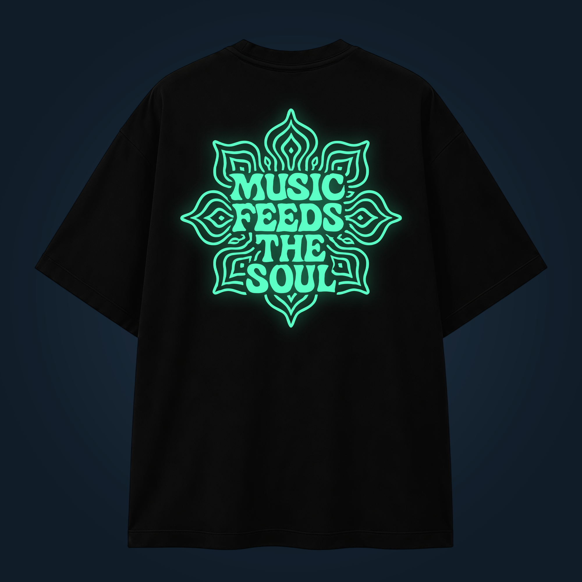 MUSIC FEEDS THE SOUL oversized t-shirt backprint