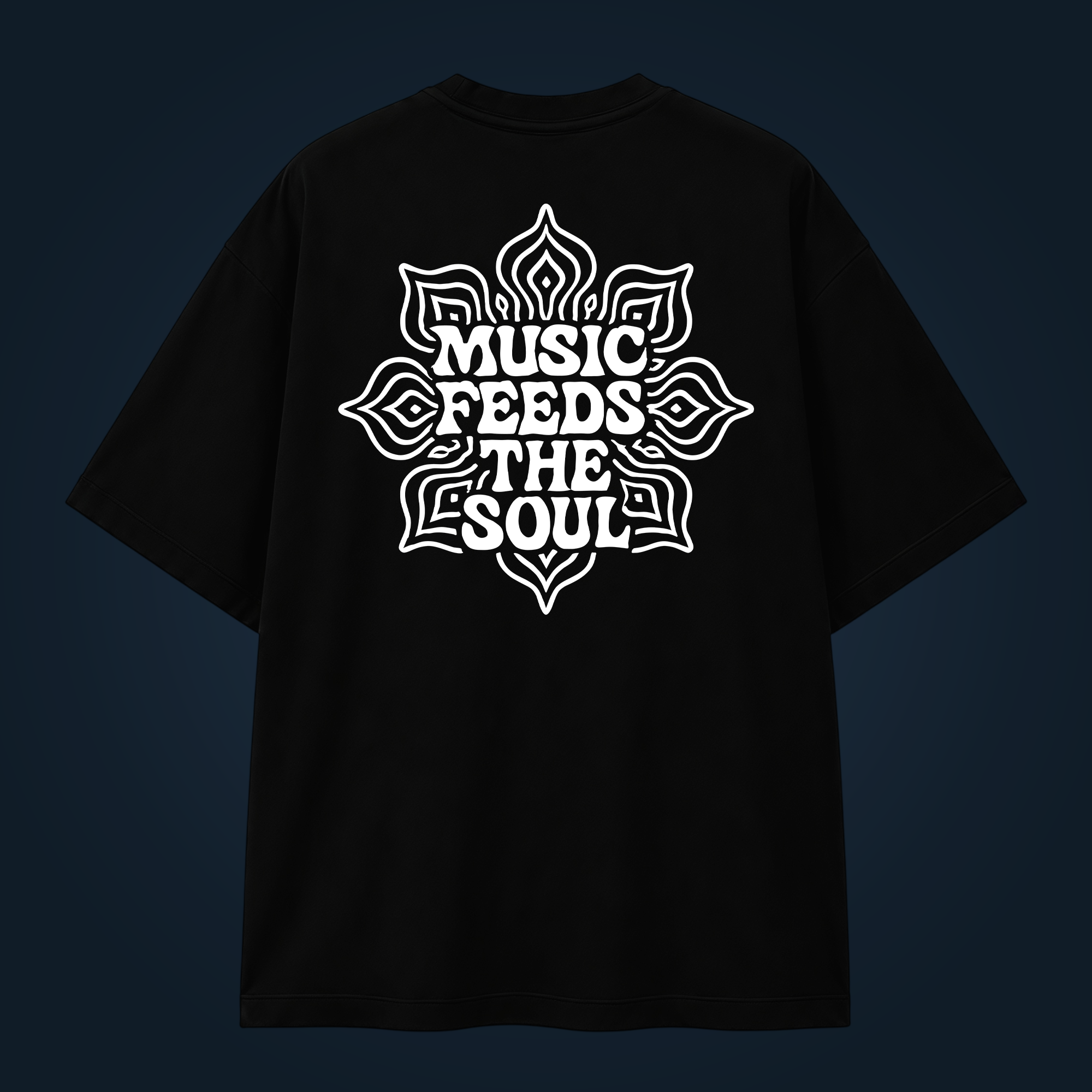 MUSIC FEEDS THE SOUL oversized t-shirt backprint - Image 2