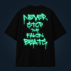 Never Stop oversized t-shirt backprint