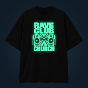 RAVE CLUB IS MY CHURCH oversized t-shirt