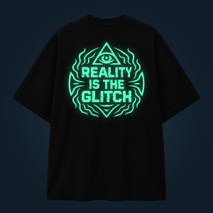 REALITY IS THE GLITCH oversized t-shirt backprint