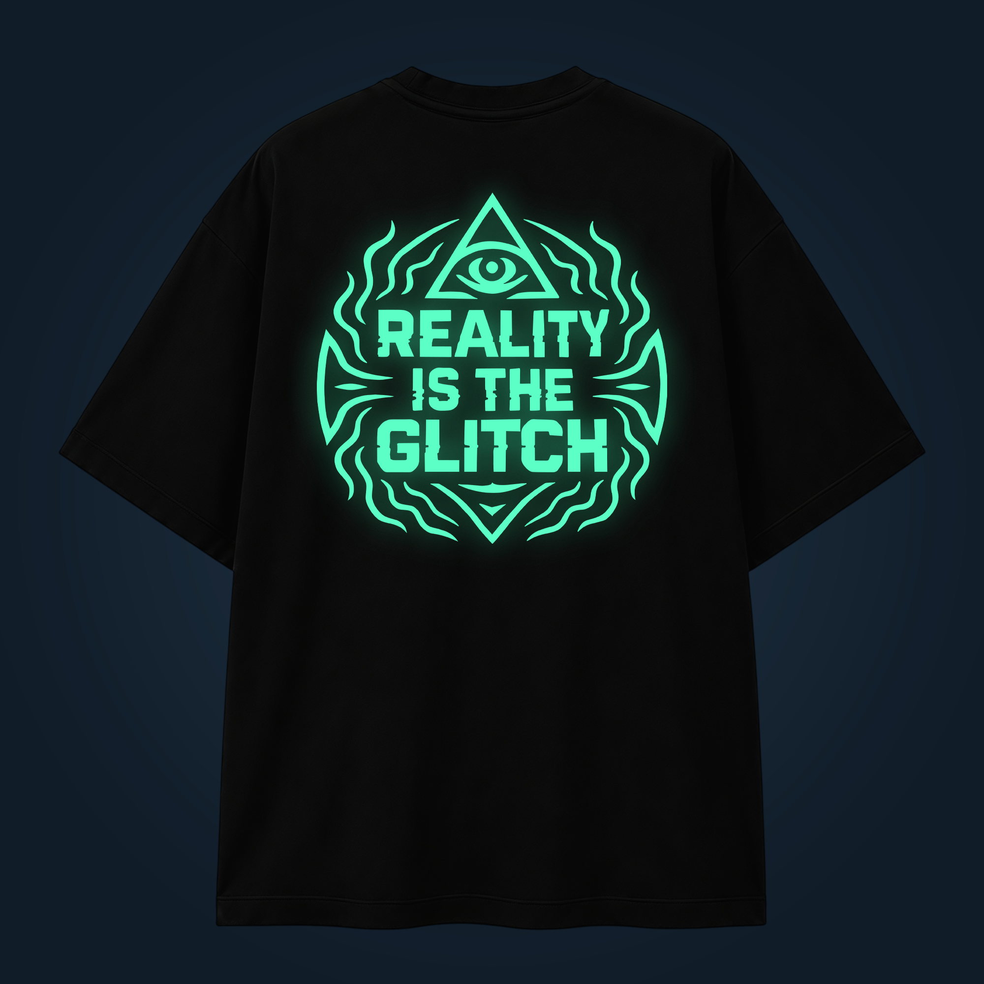 REALITY IS THE GLITCH oversized t-shirt backprint
