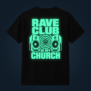 RAVE CLUB IS MY CHURCH back print