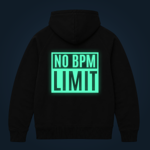 No BPM Limit zipped hoodie