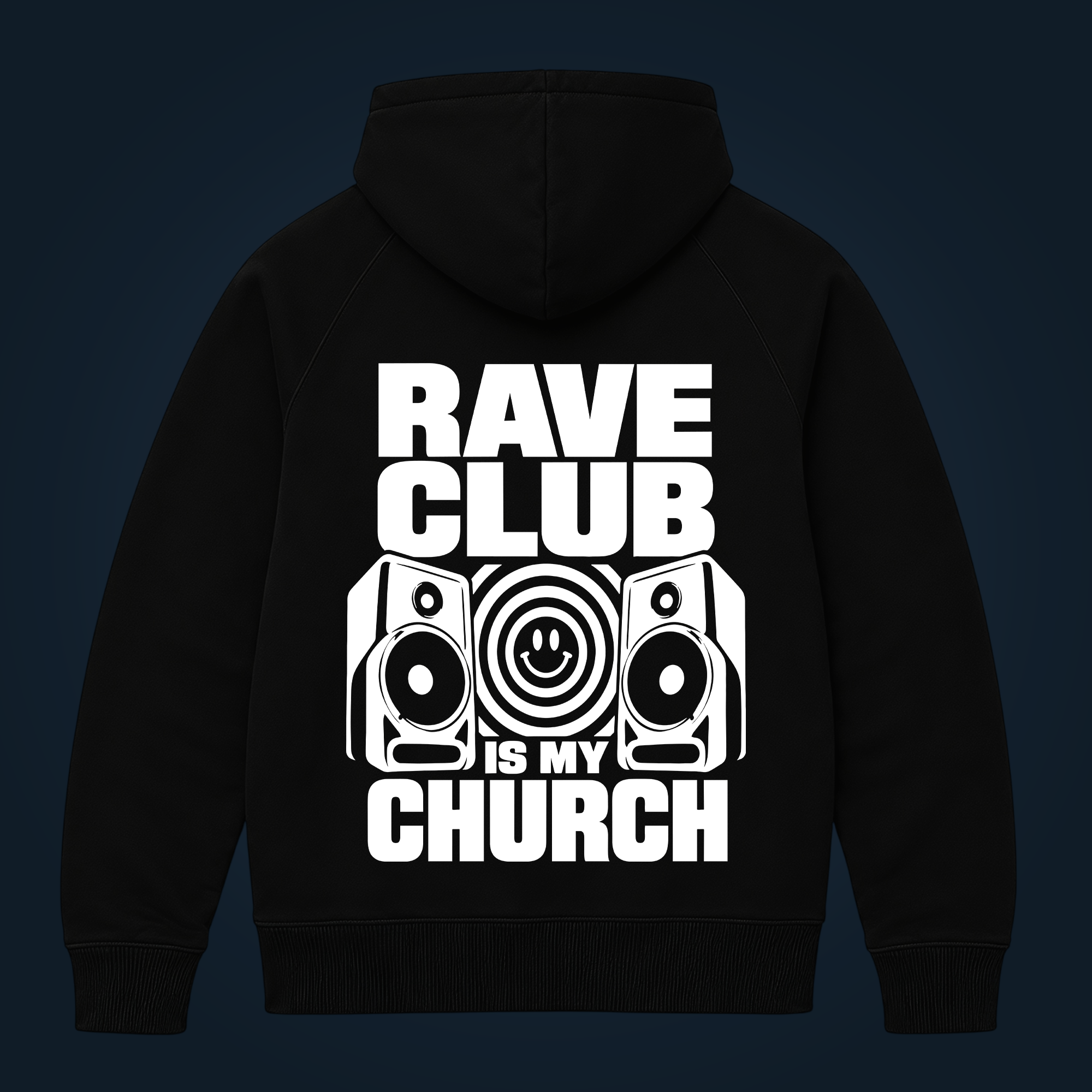 RAVE CLUB IS MY CHURCH zipped hoodie - Image 2