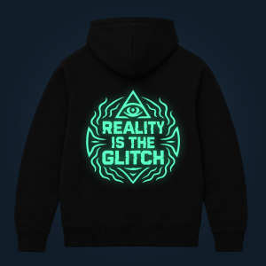 REALITY IS THE GLITCH zipped hoodie