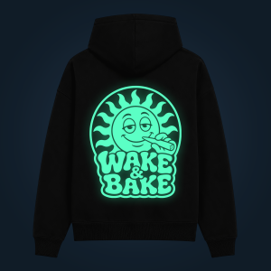 WAKE & BAKE hoodie back print