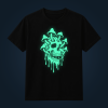 AFTERLIFE T-shirt with front print glowing green in the dark